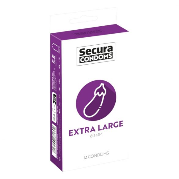 Secura Aubergine - extra stor kondom - 60mm (12st)