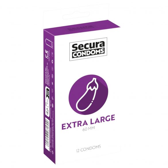 Secura Aubergine - extra stor kondom - 60mm (12st)