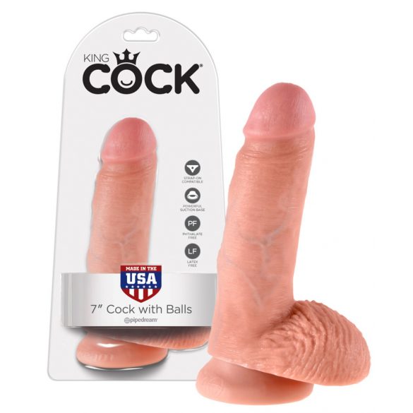 King Cock 7 med pung (18 cm) - natur