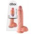 King Cock 10 med bollar (25 cm) - natur