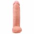 King Cock 12 med pung stor dildo (30 cm) - naturfärg