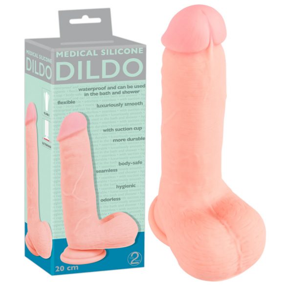 Medicinsk - rak silikondildo (20 cm) - natur