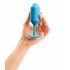 b-vibe Snug Plug 3 - dubbel kulkedja anal dildo (180g) - blå