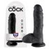 King Cock 8 dildo med pung (20 cm) - svart