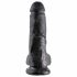 King Cock 8 tums dildo med testiklar (20 cm) - svart