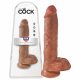 King Cock 25 cm brun dildo med pung