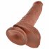 King Cock 25 cm brun dildo med pung