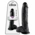 King Cock 10 testikladildo (25 cm) - svart