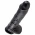 King Cock 10 testikladildo (25 cm) - svart