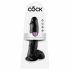 King Cock 10 testikladildo (25 cm) - svart