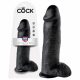 King Cock 12 med pung stor dildo (30 cm) - svart