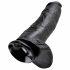 King Cock 12 med pung stor dildo (30 cm) - svart