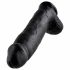 King Cock 12 med pung stor dildo (30 cm) - svart