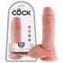 King Cock 8 tums dildo med pung (20 cm) - naturfärg