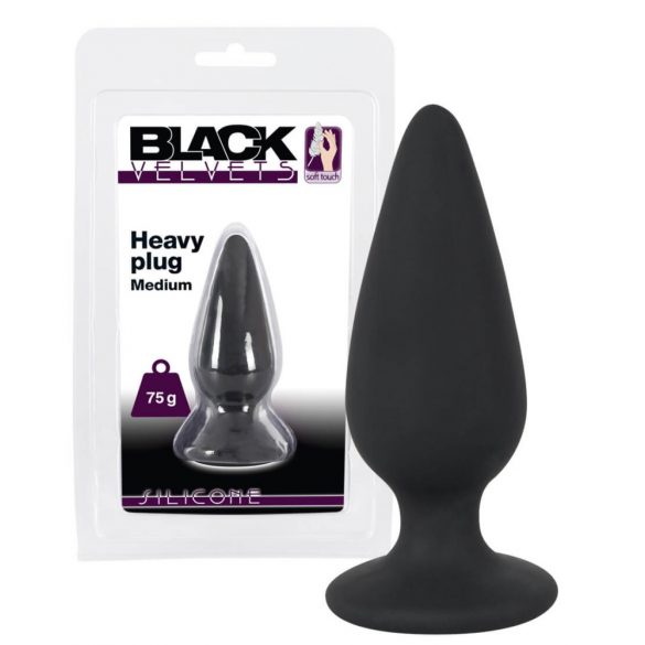 Black Velvet Tung - 75g analplugg (svart)