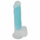 You2Toys Glow in the Dark - sugkoppande självlysande dildo med pung (blå)