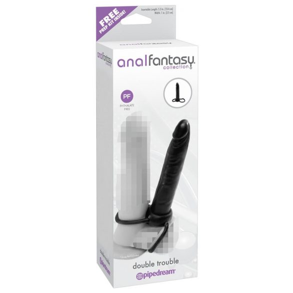 Analfantasy Dubbeltrubbel - påsättbar anal dildo (svart)