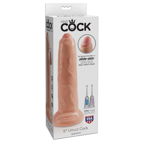 King Cock 9 Förhudsexpert - Realistisk Dildo (23 cm) - Natur