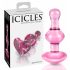 Icicles No. 75 - hjärta glas analdildo (rosa)