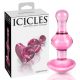 Icicles No. 75 - hjärta glas analdildo (rosa)