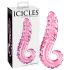 Icicles Nr 24 - ribbad glasdildo (rosa)