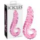 Icicles Nr 24 - ribbad glasdildo (rosa)