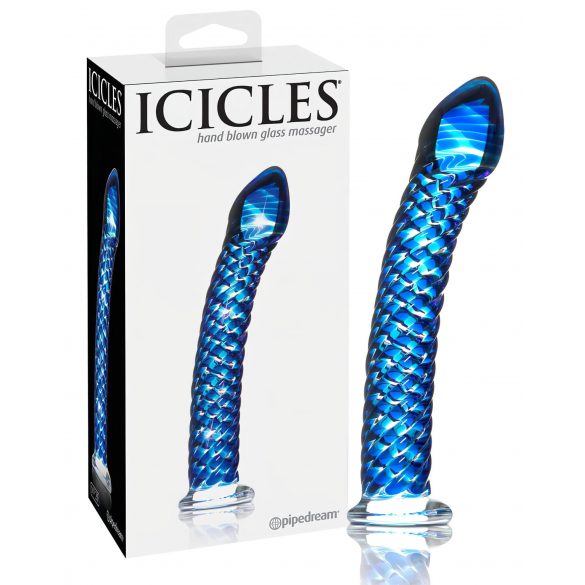 Icicles No. 29 - spiralformad penisglasdildo (blå)