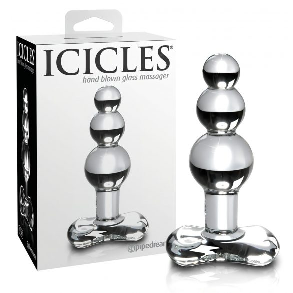 Icicles No. 47 - trippelpärlglas analdildo (genomskinlig)