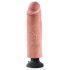 King Cock 10 - böjlig, sugkopp vibrator (25 cm) - natur