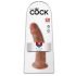 King Cock 9 - realistisk dildo med sugkopp (23 cm) - mörk natur