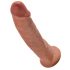 King Cock 9 - realistisk dildo med sugkopp (23 cm) - mörk natur