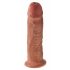 King Cock 10 - stor dildo med sugfot (25 cm) - mörk naturlig