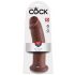 King Cock 10 - stor sugkoppdildo (25cm) - brun