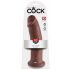 King Cock 10 - stor dildo med sugfot (25 cm) - brun