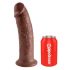 King Cock 10 - stor sugkoppdildo (25cm) - brun