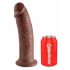 King Cock 10 - stor dildo med sugfot (25 cm) - brun