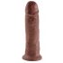 King Cock 10 - stor sugkoppdildo (25cm) - brun