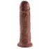 King Cock 10 - stor dildo med sugfot (25 cm) - brun