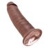 King Cock 10 - stor sugkoppdildo (25cm) - brun