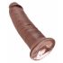 King Cock 10 - stor dildo med sugfot (25 cm) - brun