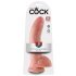 King Cock 9 - stor sugpropp dildo med pung (23 cm) - naturell