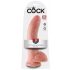 King Cock 9 - stor sugkoppdildo med pung (23 cm) - naturfärg