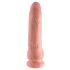 King Cock 9 - stor sugpropp dildo med pung (23 cm) - naturell