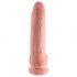 King Cock 9 - stor sugkoppdildo med pung (23 cm) - naturfärg