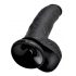 King Cock 9 - stor dildo med sugkopp och pung (23 cm) - svart