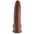 King Cock 9 - stor dildo med sugkopp och pung (23cm) - brun