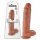 King Cock 11 - sugfot, med pung dildo (28 cm) - mörk natur