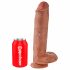 King Cock 11 - sugfot, med pung dildo (28 cm) - mörk natur