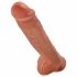 King Cock 11 - sugfot, med pung dildo (28 cm) - mörk natur