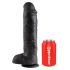 King Cock 11 - stor sugkopp dildo med pung (28 cm) - svart